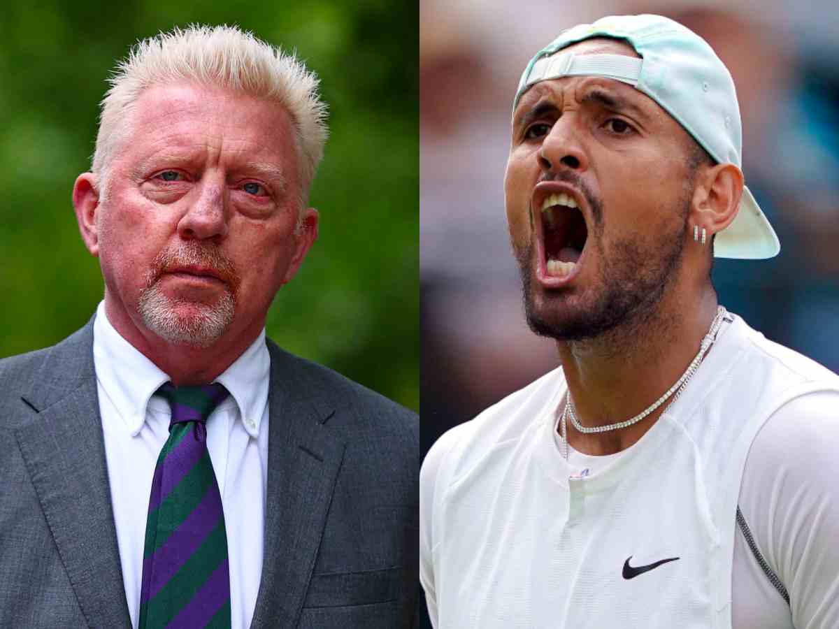 Boris Becker (L), Nick Kyrgios (R)