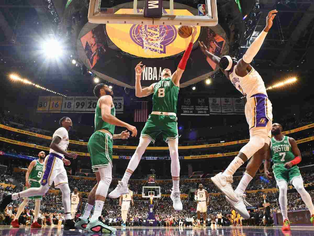 Boston Celtics had all five starters score more than 18 points each to win over the Lakers