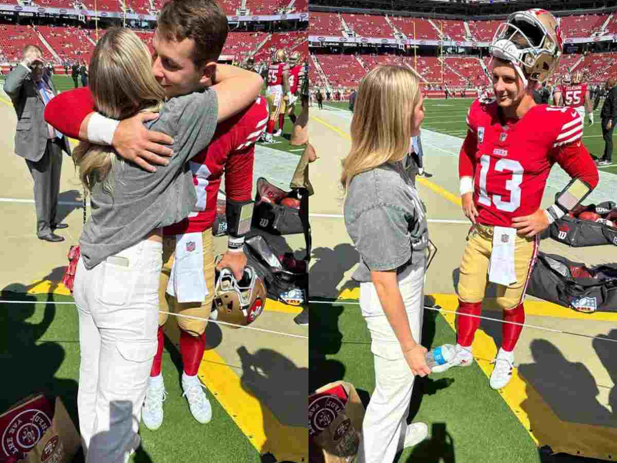 Purdy and Brandt during a 49ers game at Levi's Stadium 