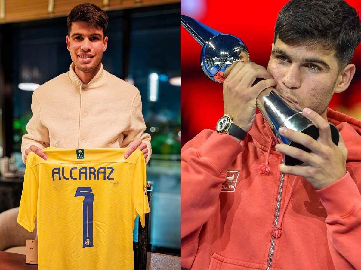 Cristiano Ronaldo’s Al-Nassr gift tennis sensation Carlos Alcaraz PERSONALIZED jersey after winning Riyadh Season Cup