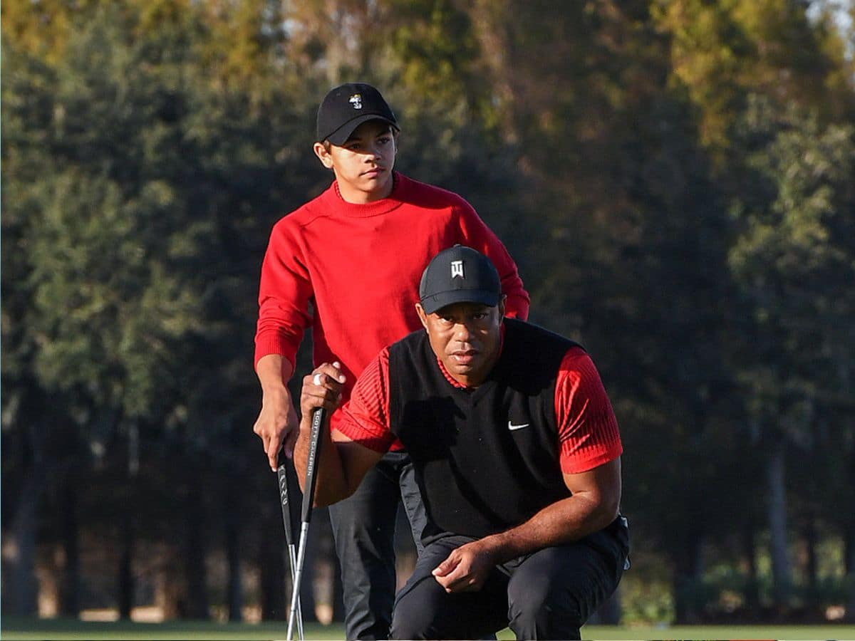 Charlie Woods and Tiger Woods