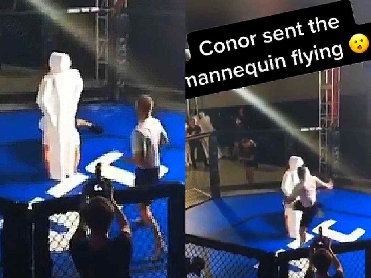 WATCH: “Literally out of the park” Conor McGregor’s spin-kick headshot during promotional open workout has exciting results