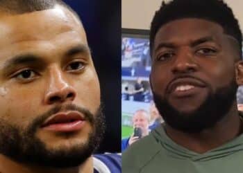 Dak Prescott (L) and Emmanuel Acho (R)