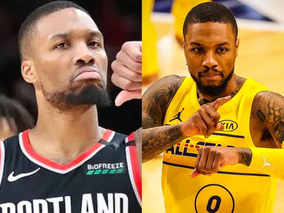 Damian Lillard flashing his Dame Time celebration