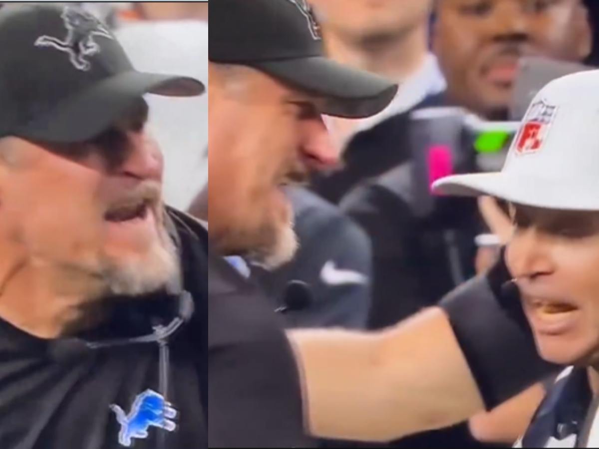 WATCH: Lions HC Dan Campbell goes on insane rant on referee Brad Allen on sideline for ‘wrongfully’ penalizing his team during Cowboys game