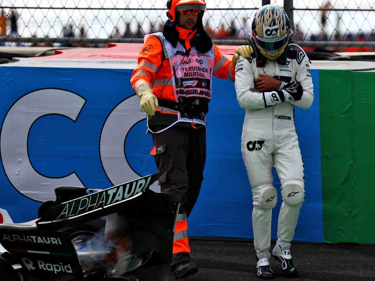 Daniel Ricciardo after crashing out during FP2 at Dutch GP 