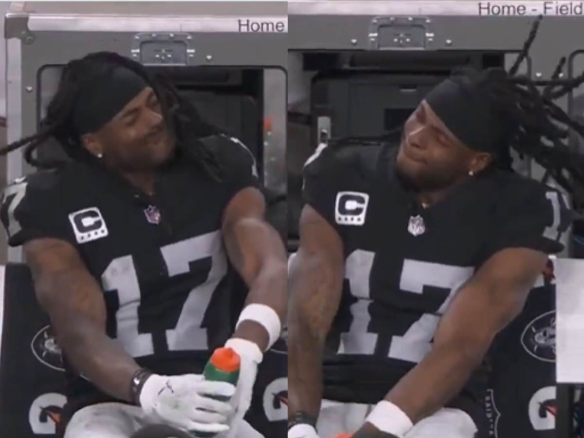 WATCH: Raiders WR Davante Adams wobbles in joy on sidelines as his team absolutely destroys the Chargers in week 15