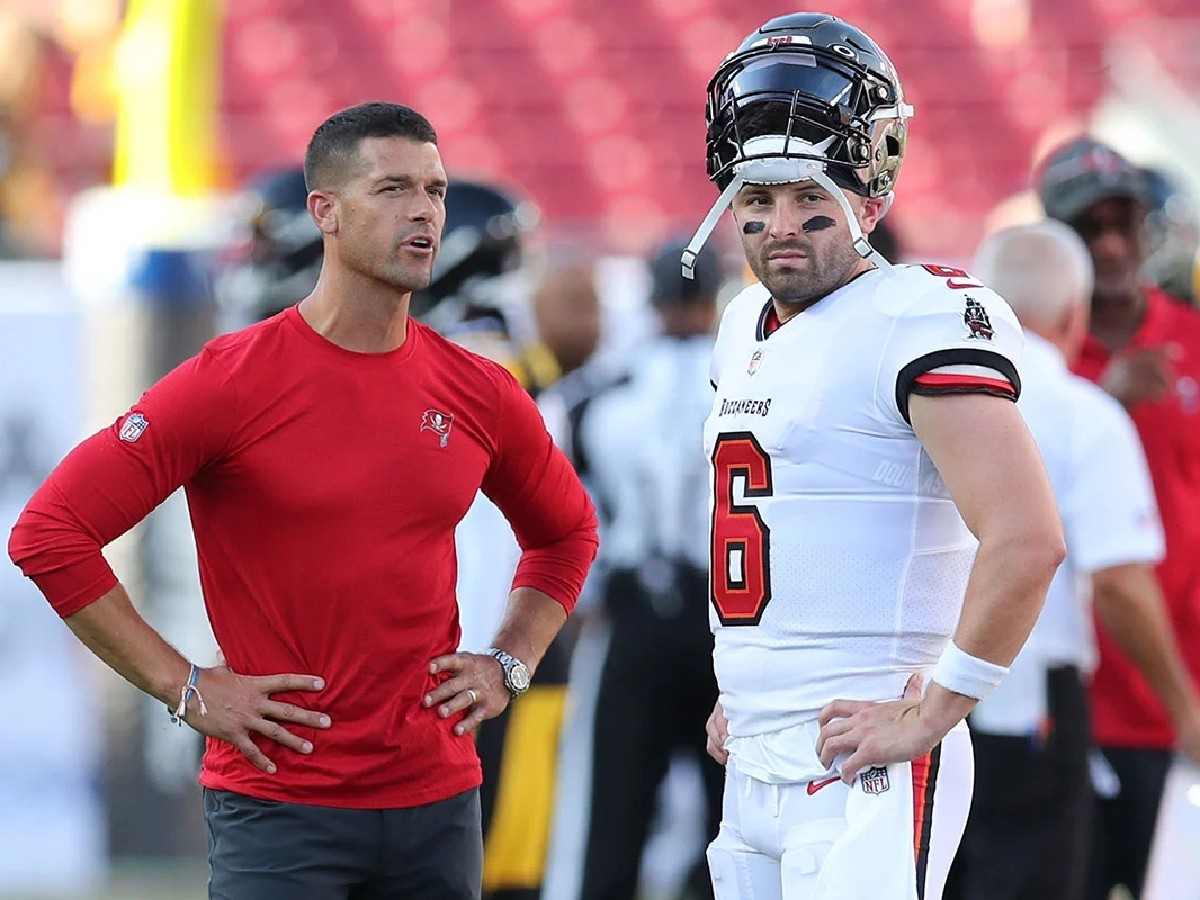 Dave Canales and Baker Mayfield