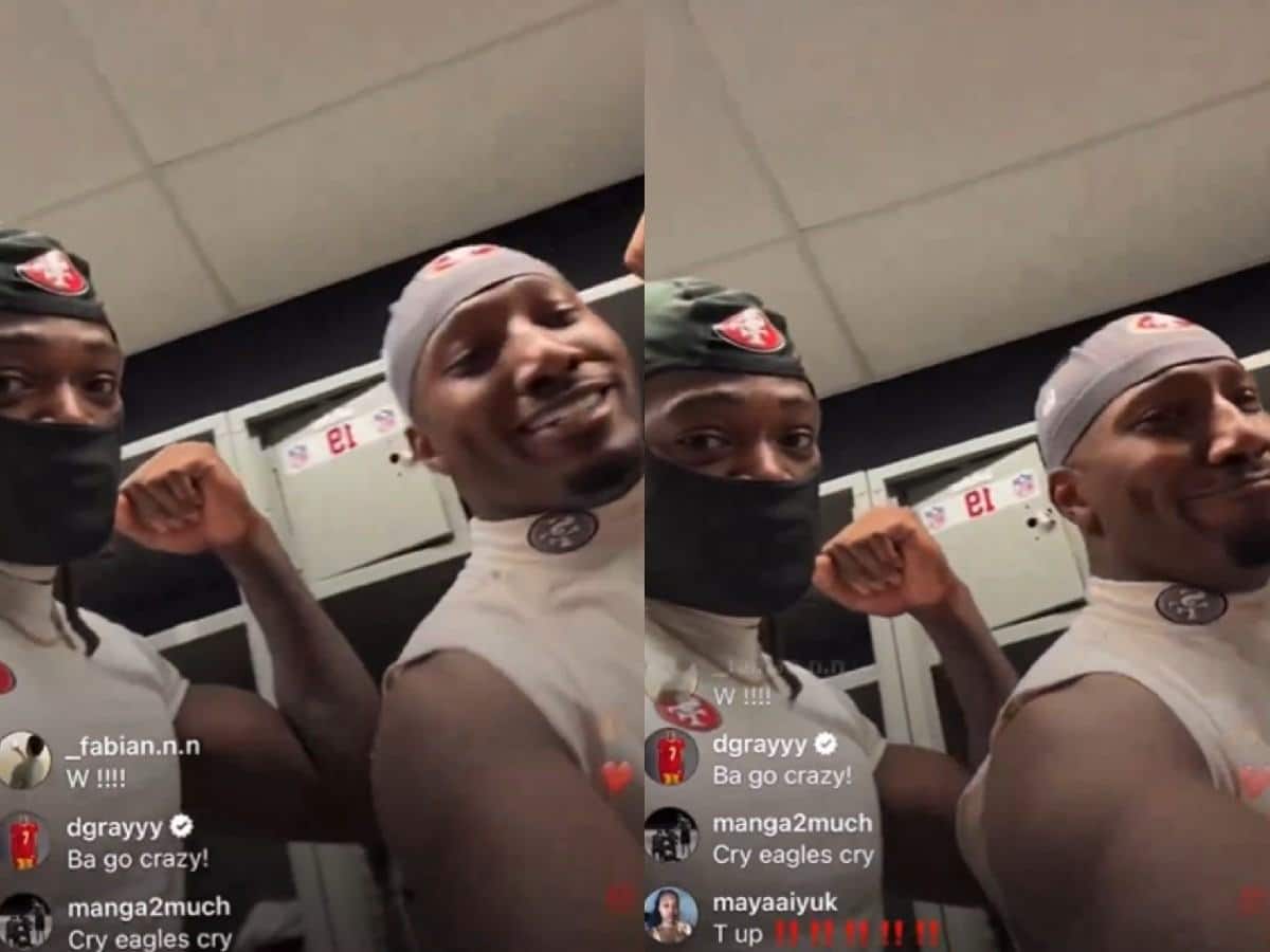 WATCH: 49ers WRs Deebo Samuel and Brandon Aiyuk spotted enjoying ‘That Get Back a Motherf**er’ minutes after avenging NFC Championship loss to the Eagles