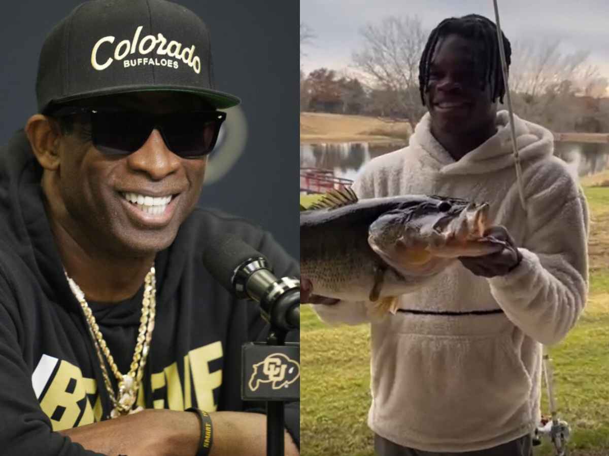 WATCH: Travis Hunter reels in ‘big fish catch’ at Coach Prime’s lakehouse after Colorado Buffaloes’ season end