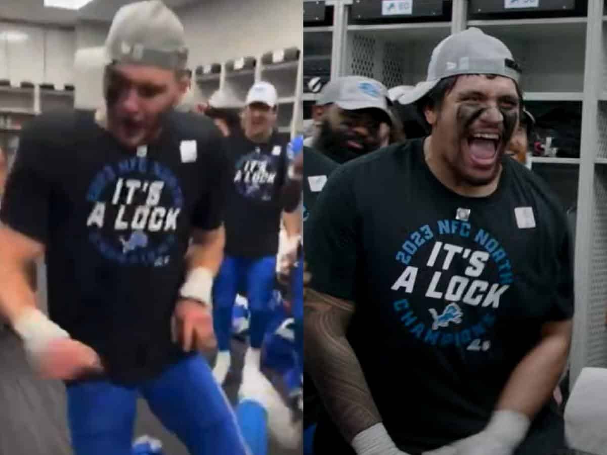 WATCH: Lions players go berserk in the locker room flaunting their dance moves after winning first division title since 1993