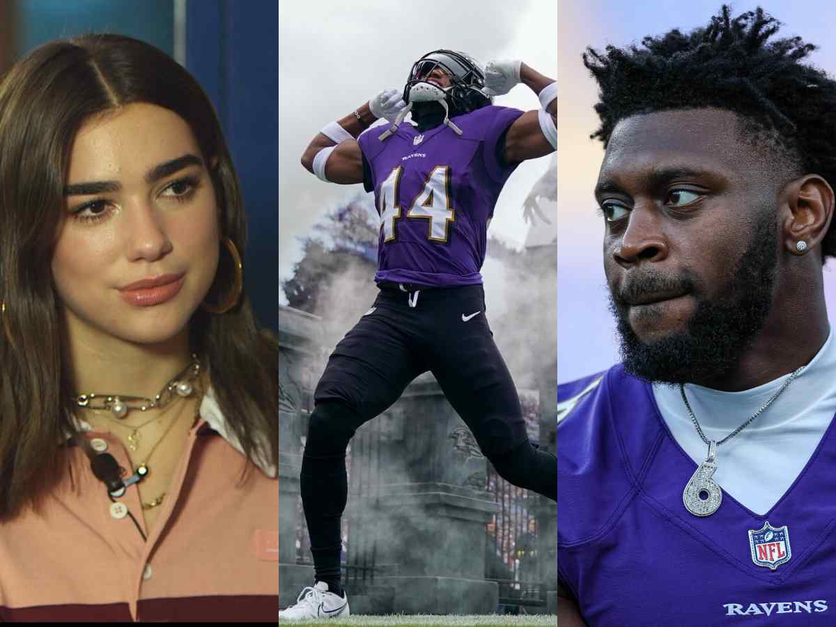 Ravens CB Marlon Humphrey attempts to set teammate Patrick Queen with Dua Lipa after win over the 49ers