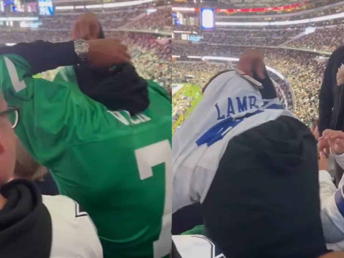 WATCH: Eagles fan changing into a Cowboys jersey mid-game after team’s poor performance goes viral