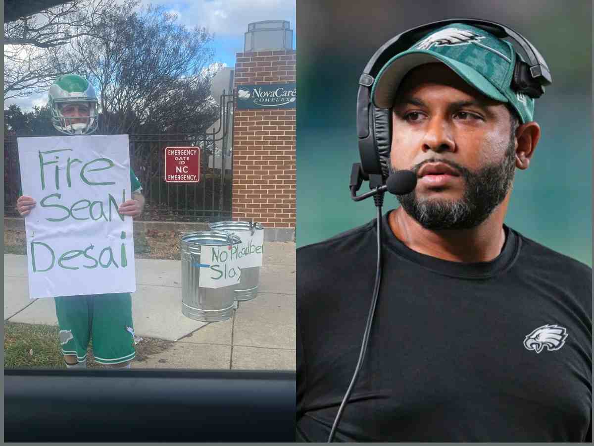 Eagles fan resorts to protesting outside the team’s facility demanding the firing of DC Sean Desai following team’s lackluster performance on defense