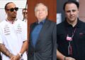 Lewis Hamilton, Jean Todt and Felipe Massa
