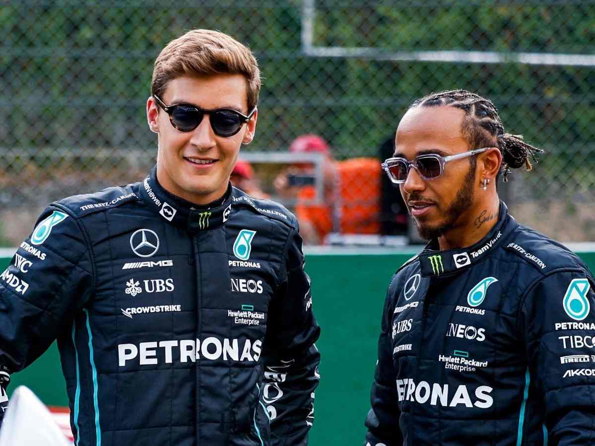 George Russell and Lewis Hamilton.