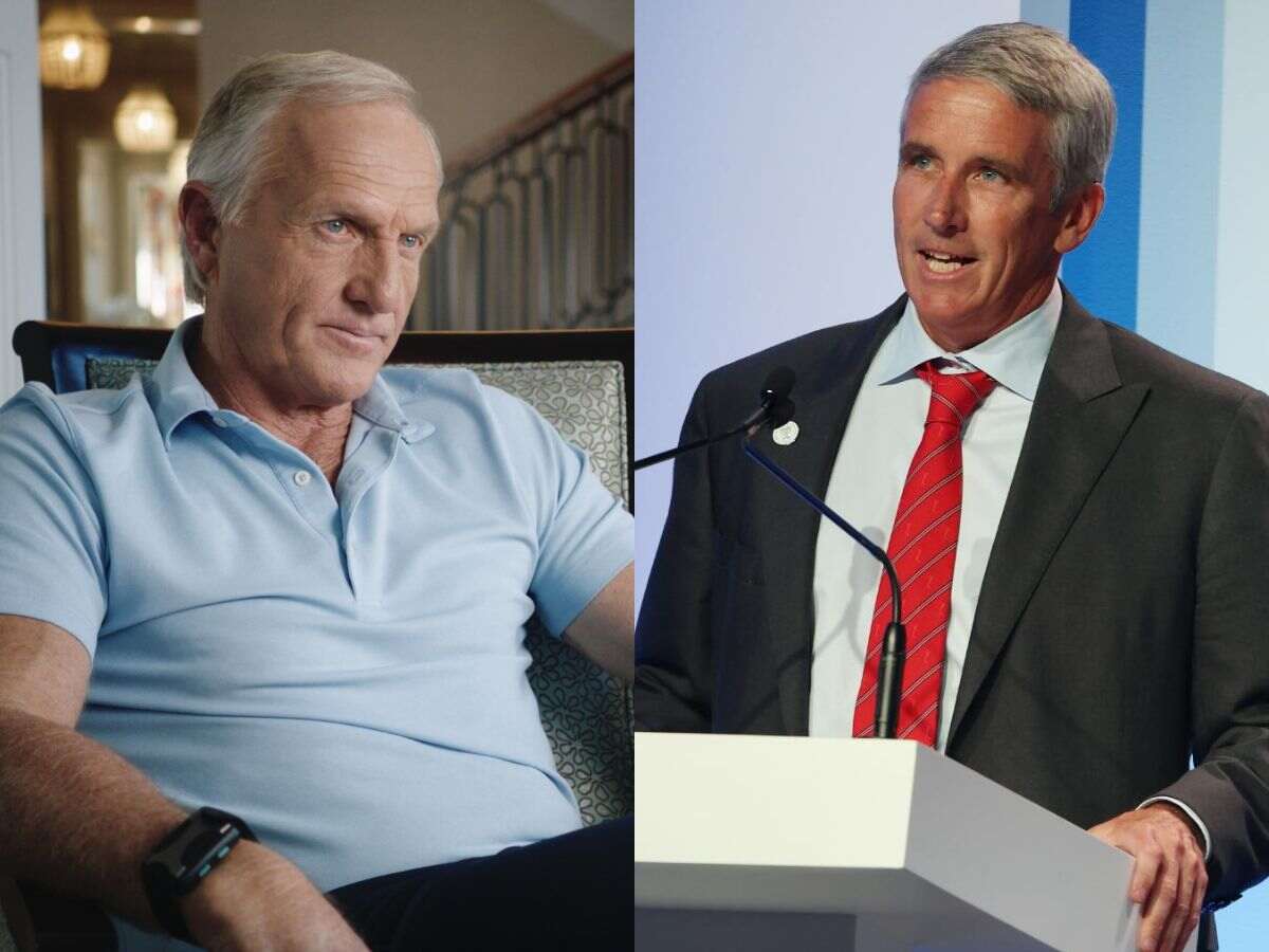 Greg Norman and Jay Monahan