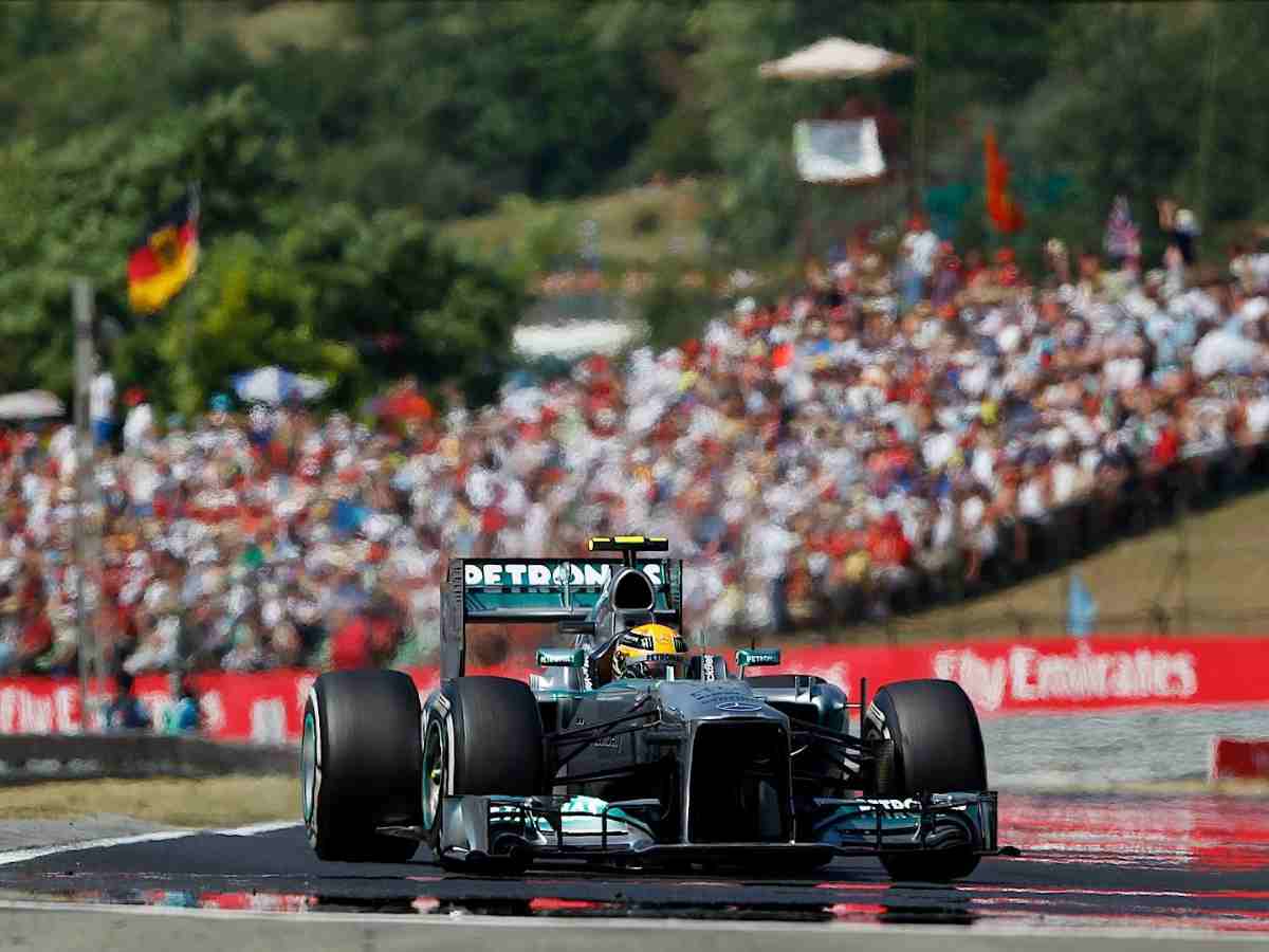 Lewis Hamilton, in his Mercedes W03