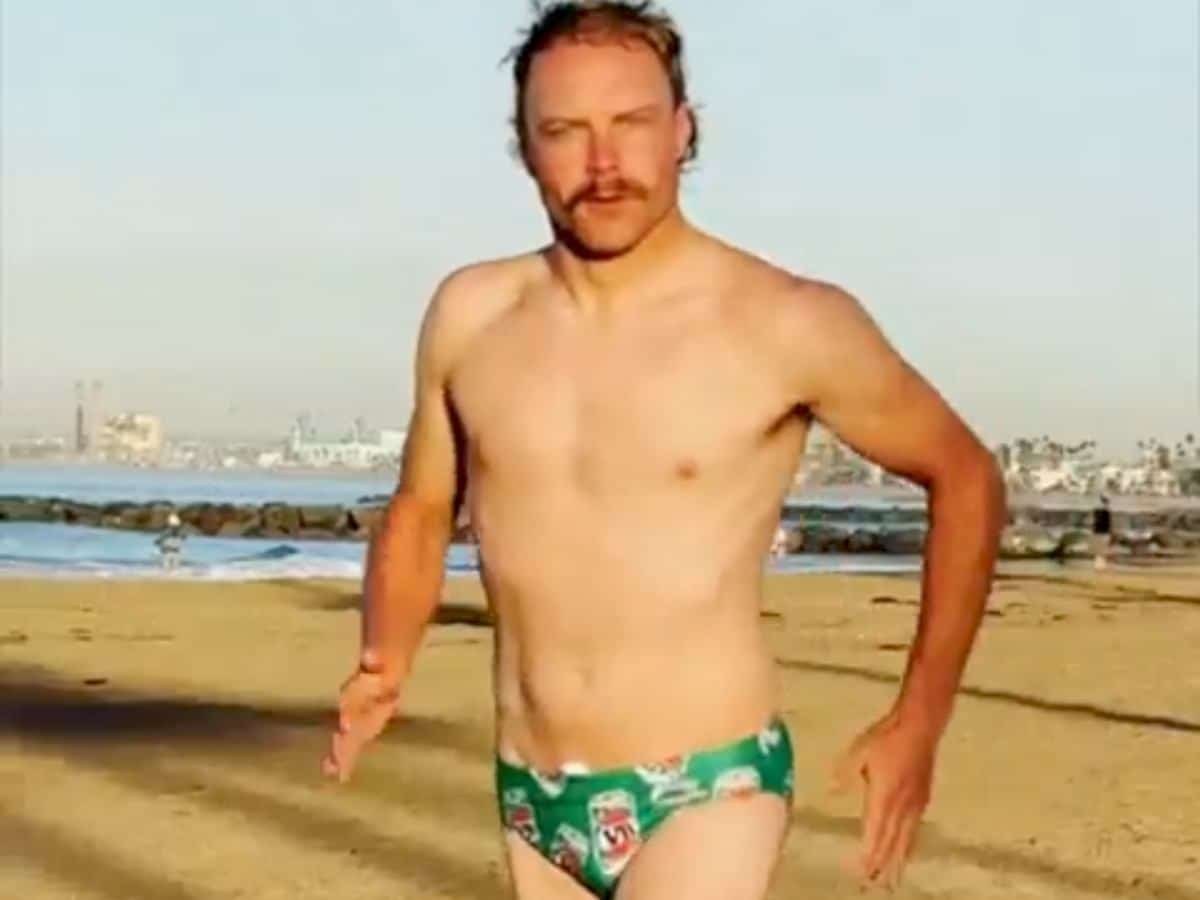 WATCH: “Bro thinks he is Usain Bolt”- Fans go bonkers as Valtteri Bottas runs in underwear on a California beach