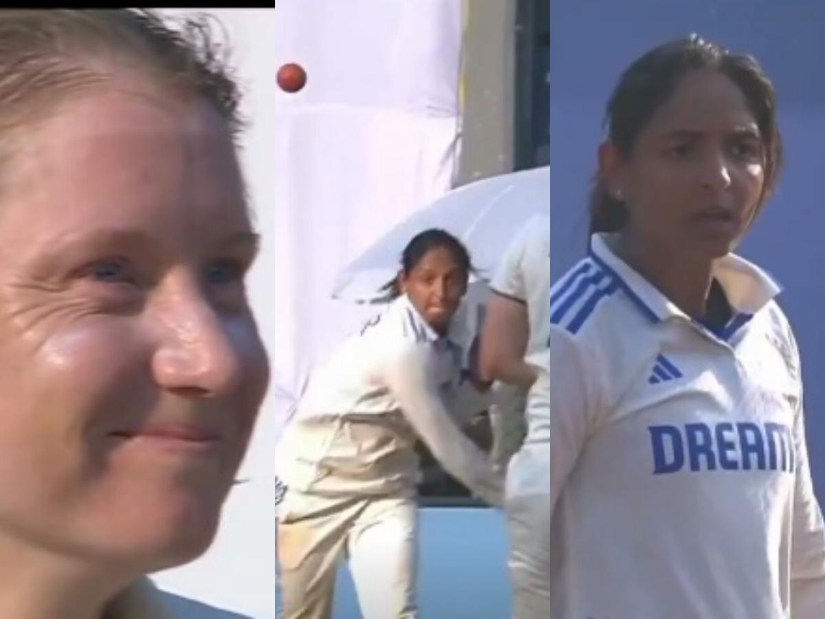 WATCH: Harmanpreet Kaur displays her FURIOUS avatar, almost hits Aussie skipper Alyssa Healy during one-off Test, video goes viral