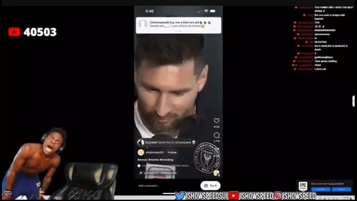 IShowSpeed reacts to Lionel Messi