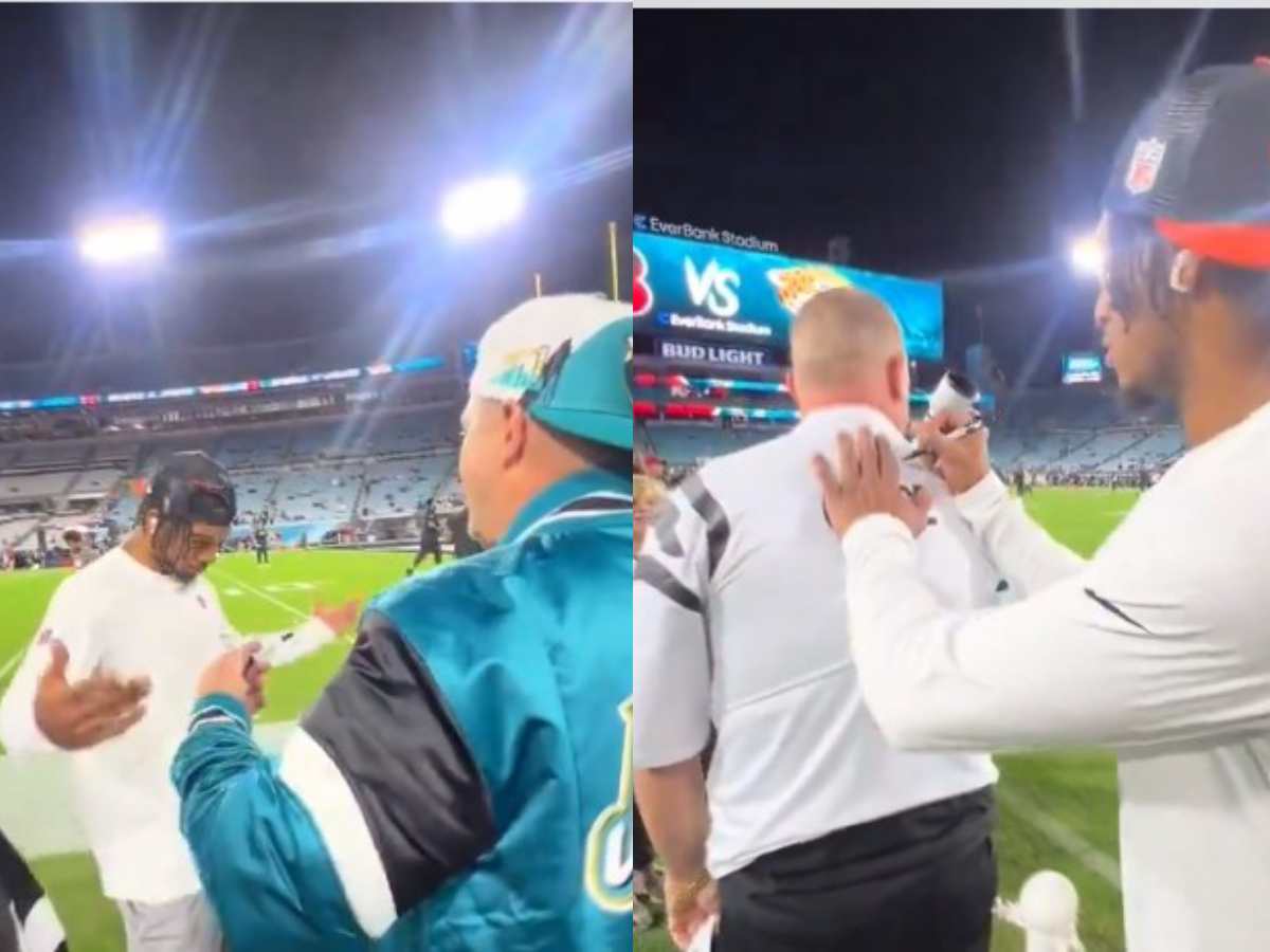 WATCH: Bengals WR Ja’Marr Chase makes fan wear his jersey for an autograph just because he was in no mood to sign Jaguars’ gear