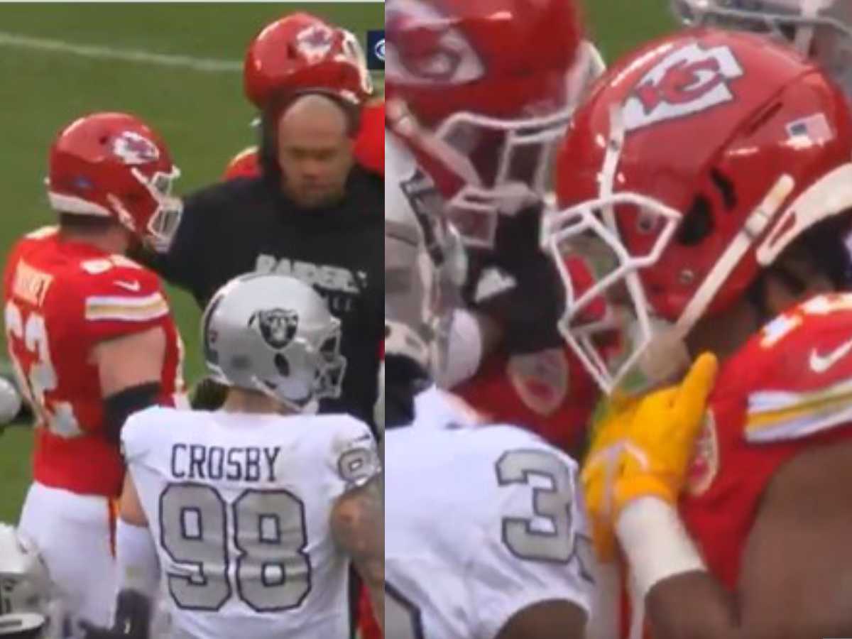 WATCH: “Show some class!” – Chiefs WR Rashee Rice bizarrely rips Jack Jones’ mouthpiece out before throwing it away during a heated altercation, gets slammed by fans