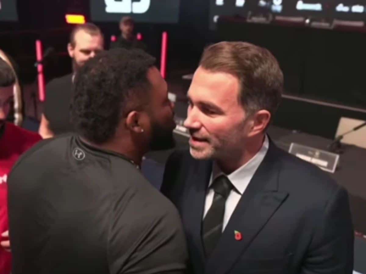 “Didn’t say none of that” – Fans DESTROY Eddie Hearn for fabricating lies about his heated conversation with Jarrell Miller