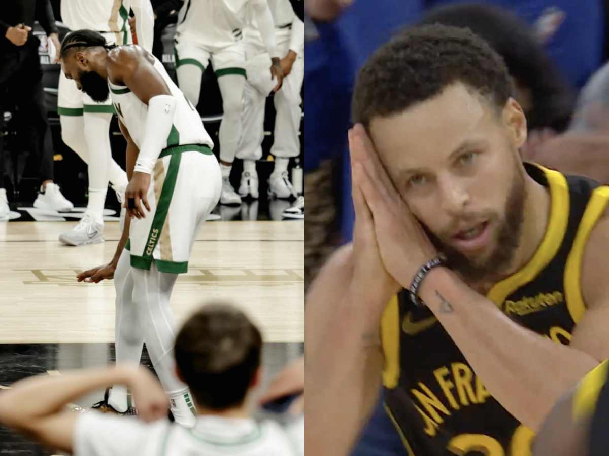 WATCH: “F**ked around and found out” – Jaylen Brown’s ‘too small’ celebration ‘poked’ Steph Curry as Warriors star shoots INSANE dagger to defeat Celtics