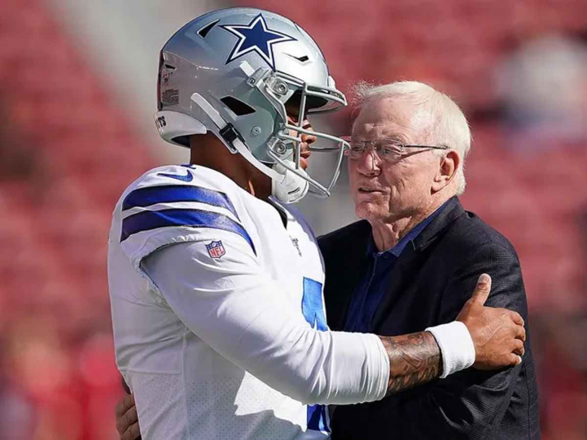 Jerry Jones with Dak Prescott