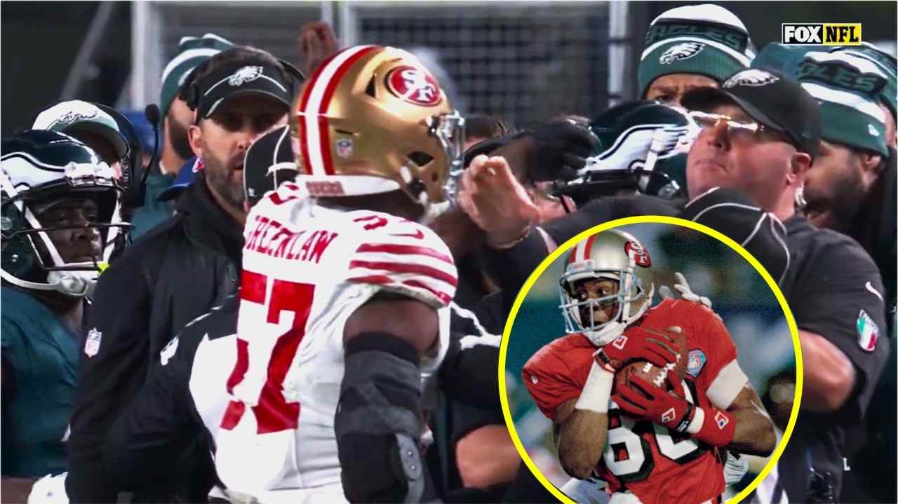 49ers legend Jerry Rice blows the internet with his ‘controversial’ take on Dre Greenlaw’s ejection after altercation with Eagles’ security guy