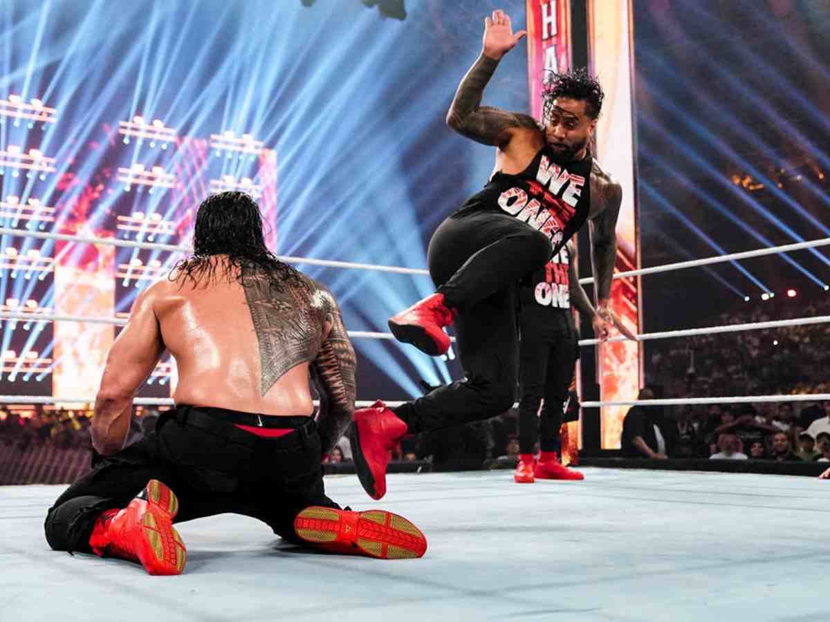 Jimmy Uso Superkicking Roman Reigns