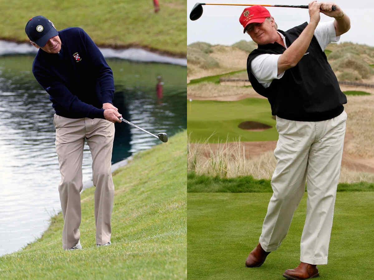 WATCH: “Do you think Biden could do that?” Donald Trump mocks Joe Biden’s golf skills while playing at Doral amid fraud trial