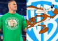John Cena with an illustration of Coyote and WB Logo