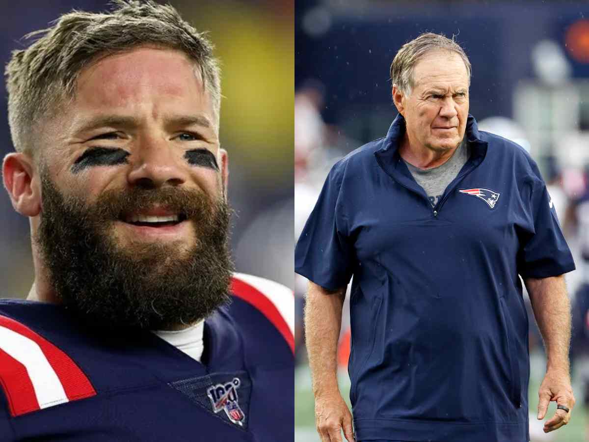 Julian Edelman (L) and Bill Belichick (R)