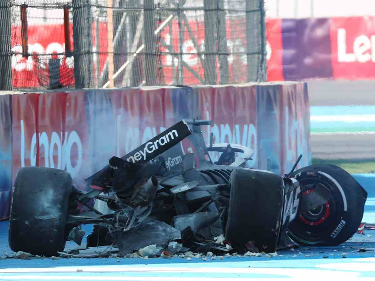 Kevin Magnussen's car after his crash at the Mexican GP