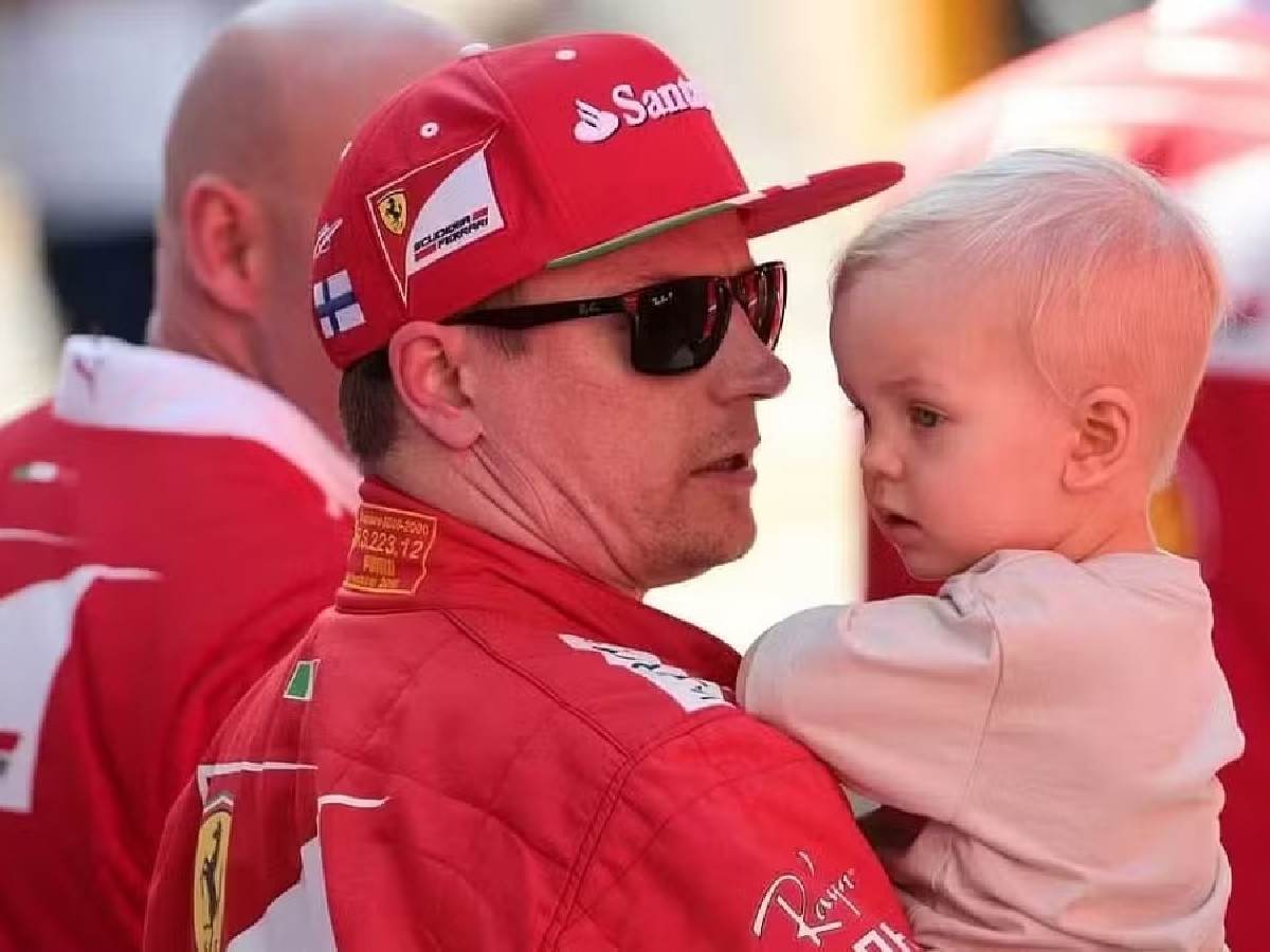 Kimi Raikkonen with his Son