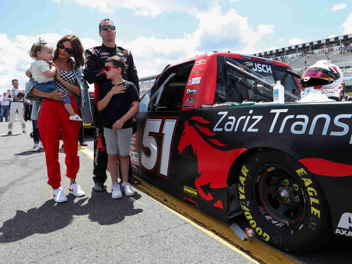 Samantha and Kyle Busch with childrens Lennix and Brexton