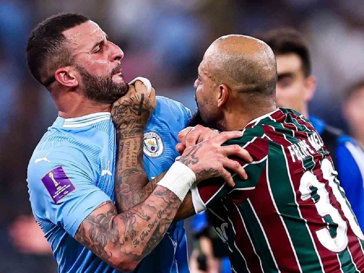 Kyle Walker and Fluminese star get into FURIOUS brawl as Manchester City lift Club World Cup