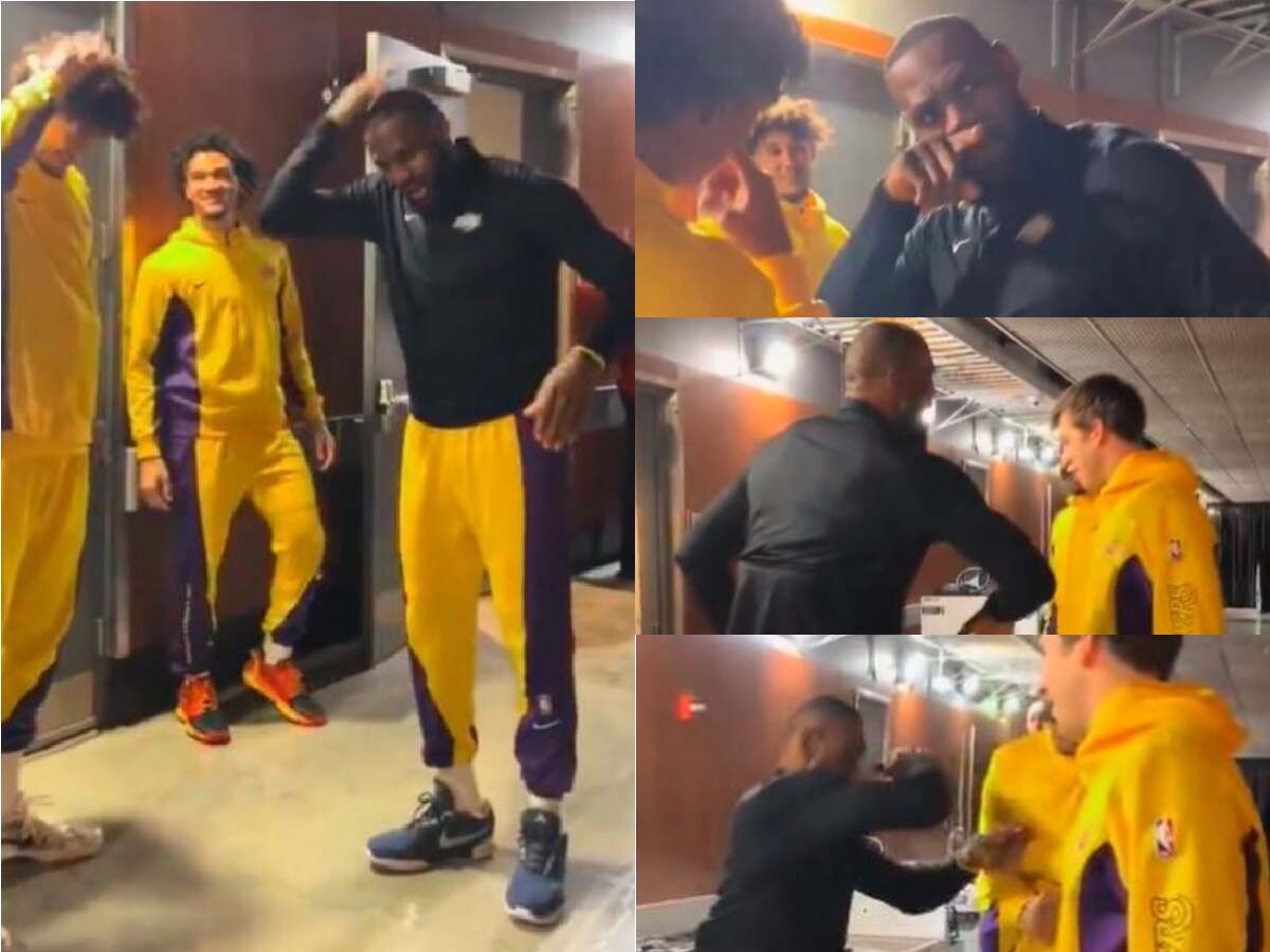 WATCH: “Bro is emoting in the lobby” – LeBron James goes VIRAL for unique handshakes with Lakers teammates