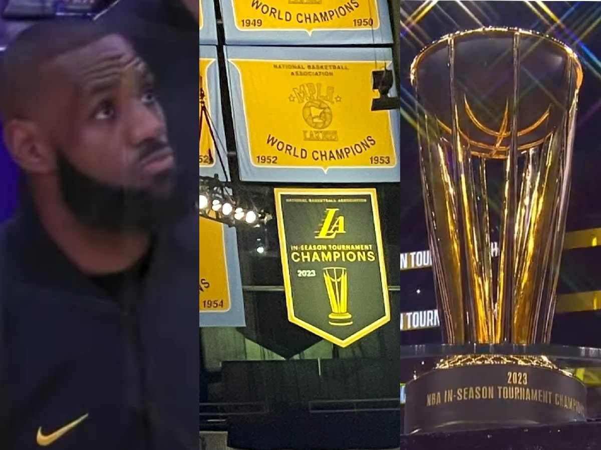 “You’re embarrassing yourselves” – Fans in disbelief as Lakers organization unveil ‘troll job’ banner after In-season tournament win