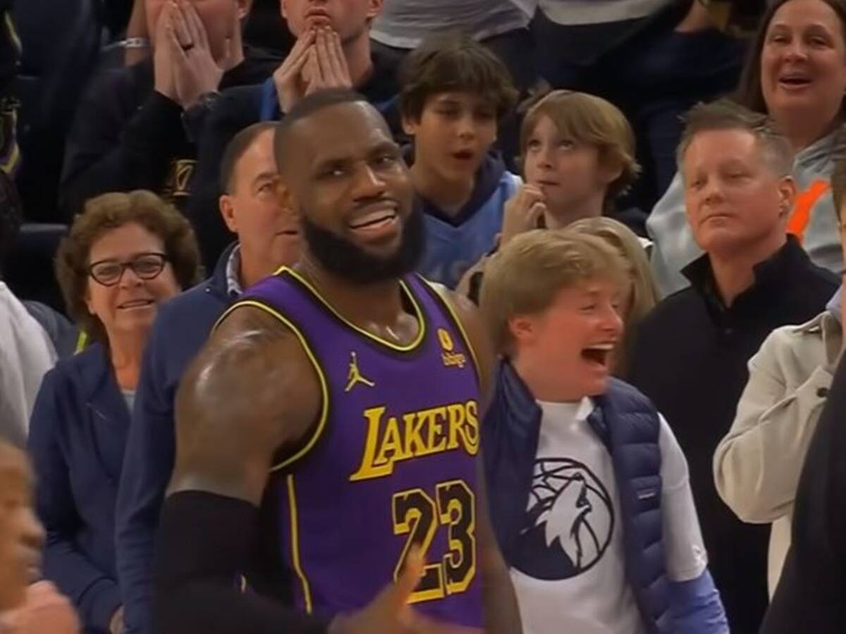 LeBron reacts after the bad call by the referee (ESPN)