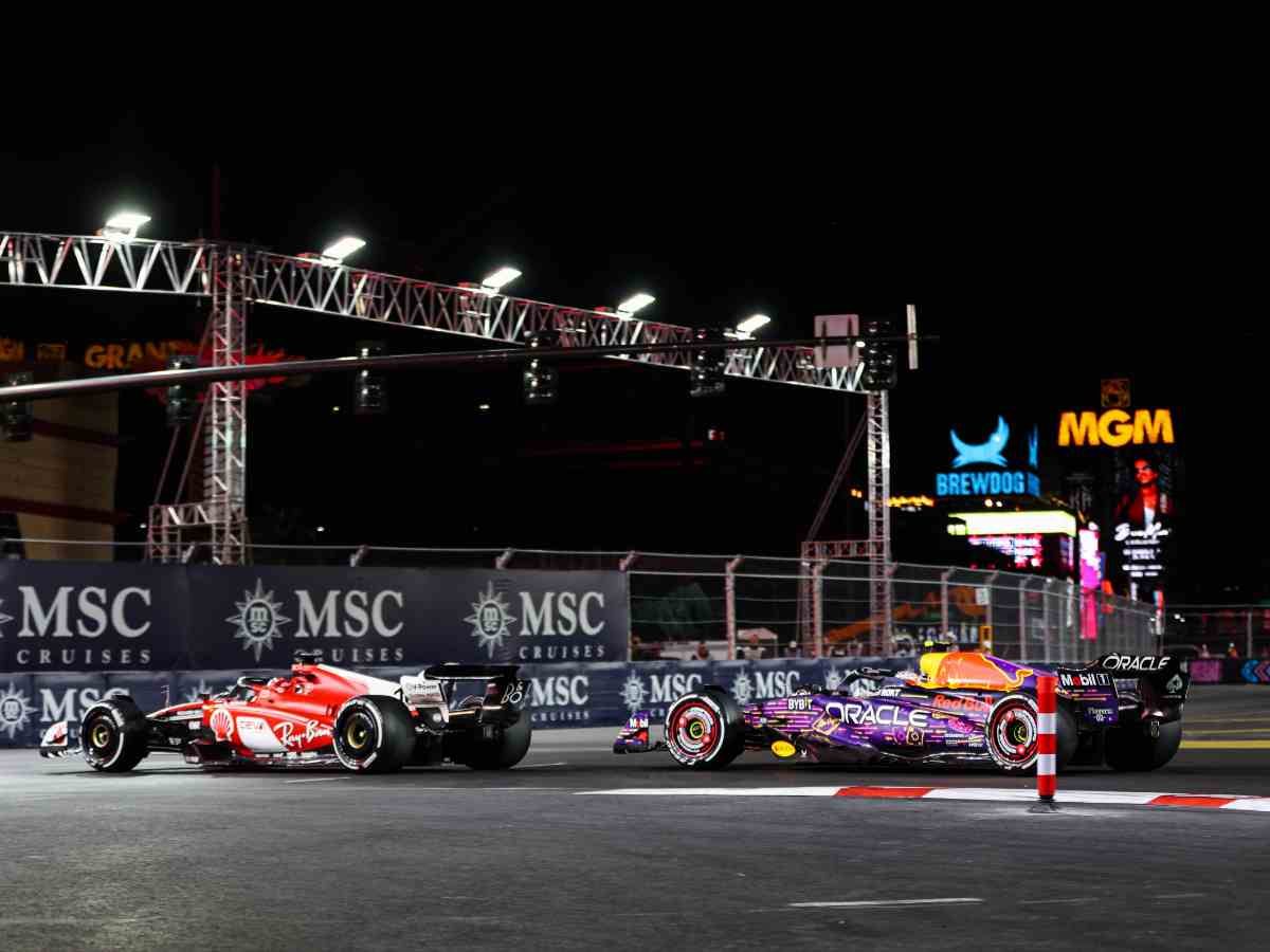 Charles Leclerc and Max Verstappen at Las Vegas GP