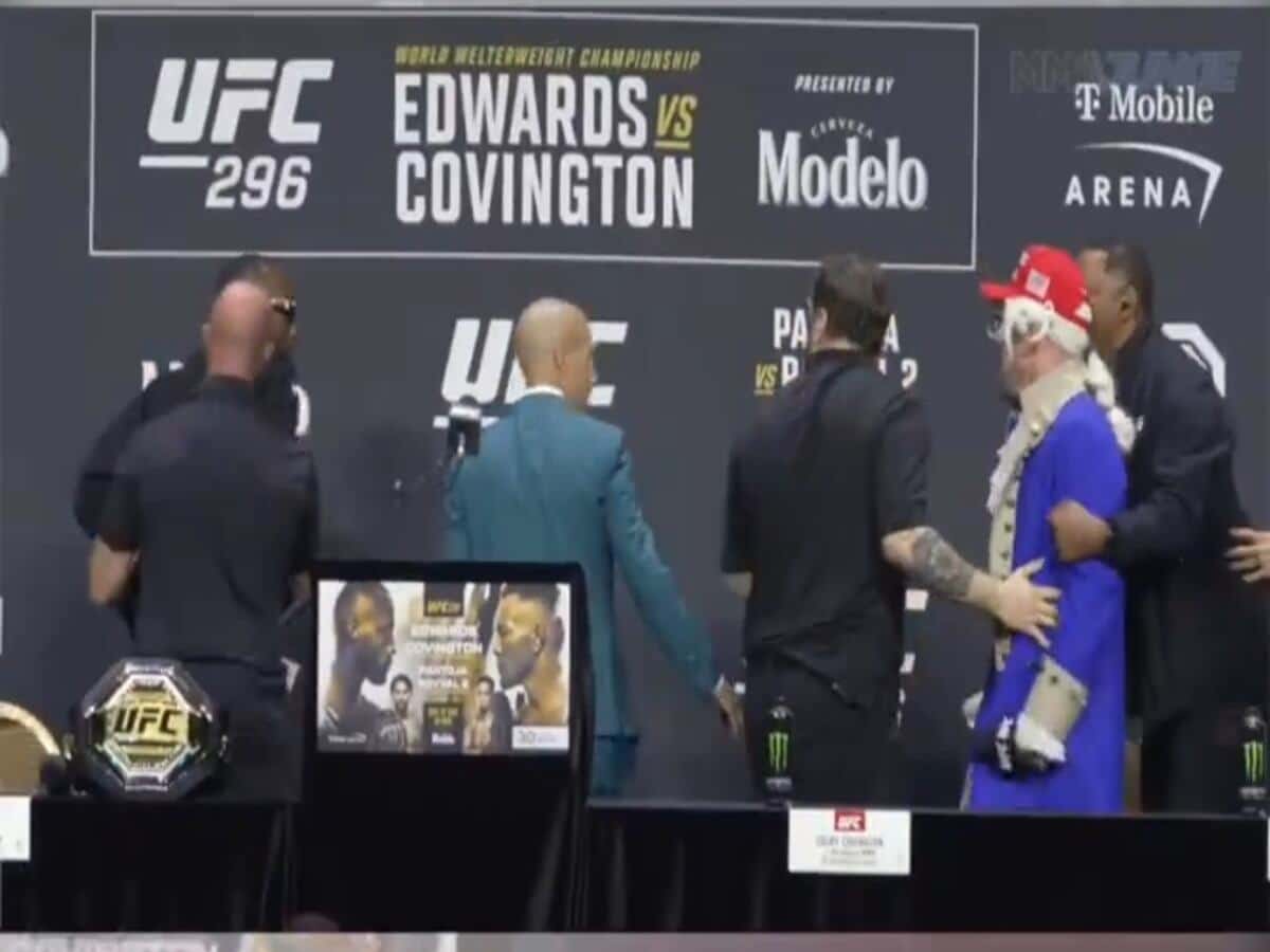 Leon Edwards attacked Colby Covington at UFC 296