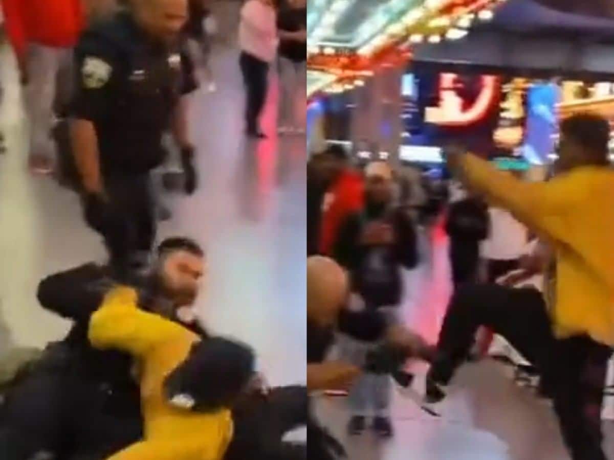 Jorge Masvidal type flying knee on Vegas cop