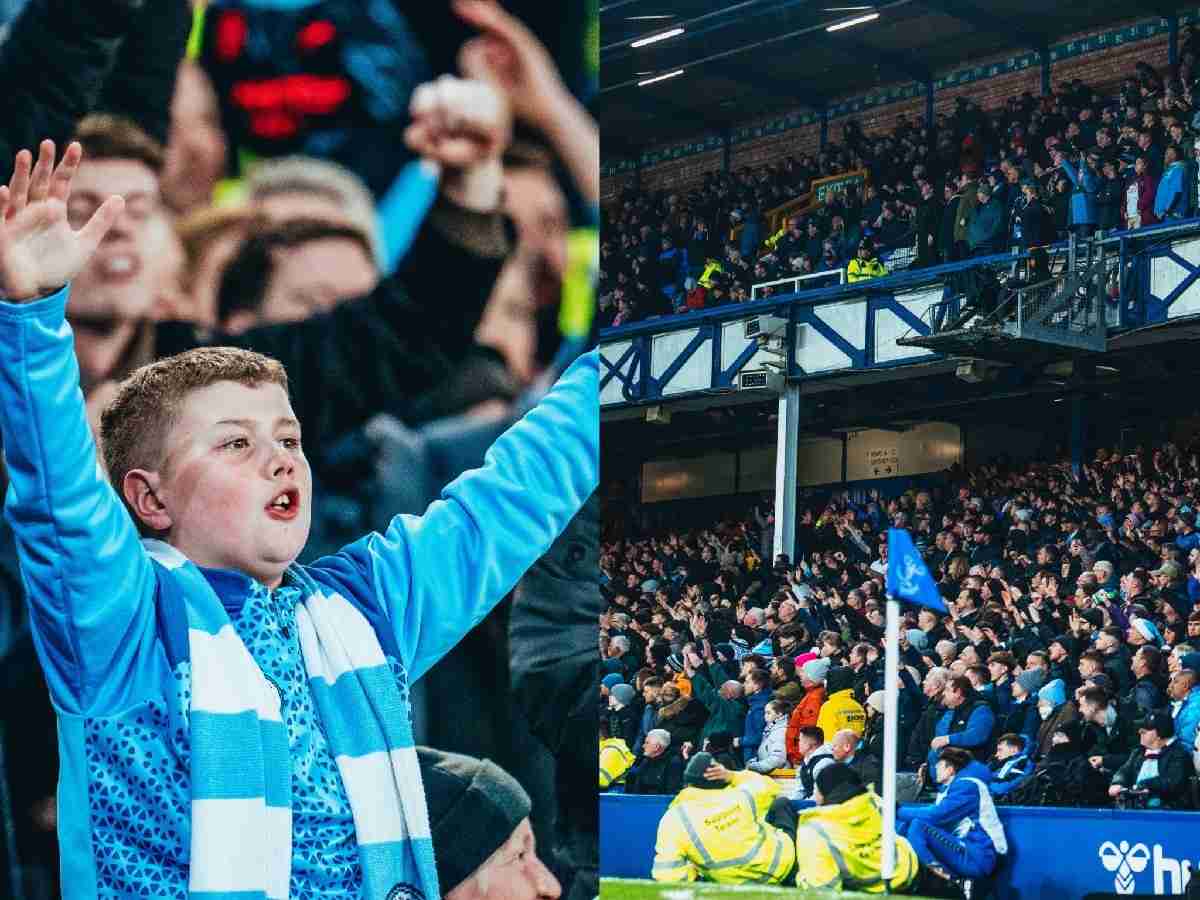 Manchester City fans at Goodison Park