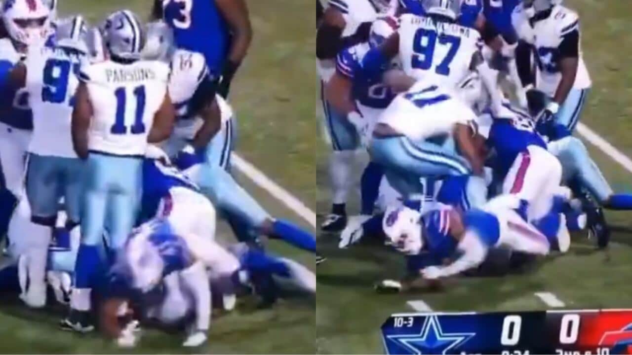 WATCH: Cowboys’ Markquese Bell shoves a Bills player and almost causes teammate Micah Parsons a devastating injury