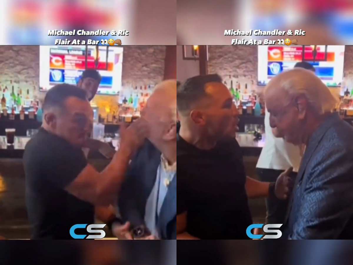 WATCH: ‘Old man past his prime’ – WWE legend Ric Flair and UFC star Michael Chandler HEATED ‘altercation’ at bar gets physical