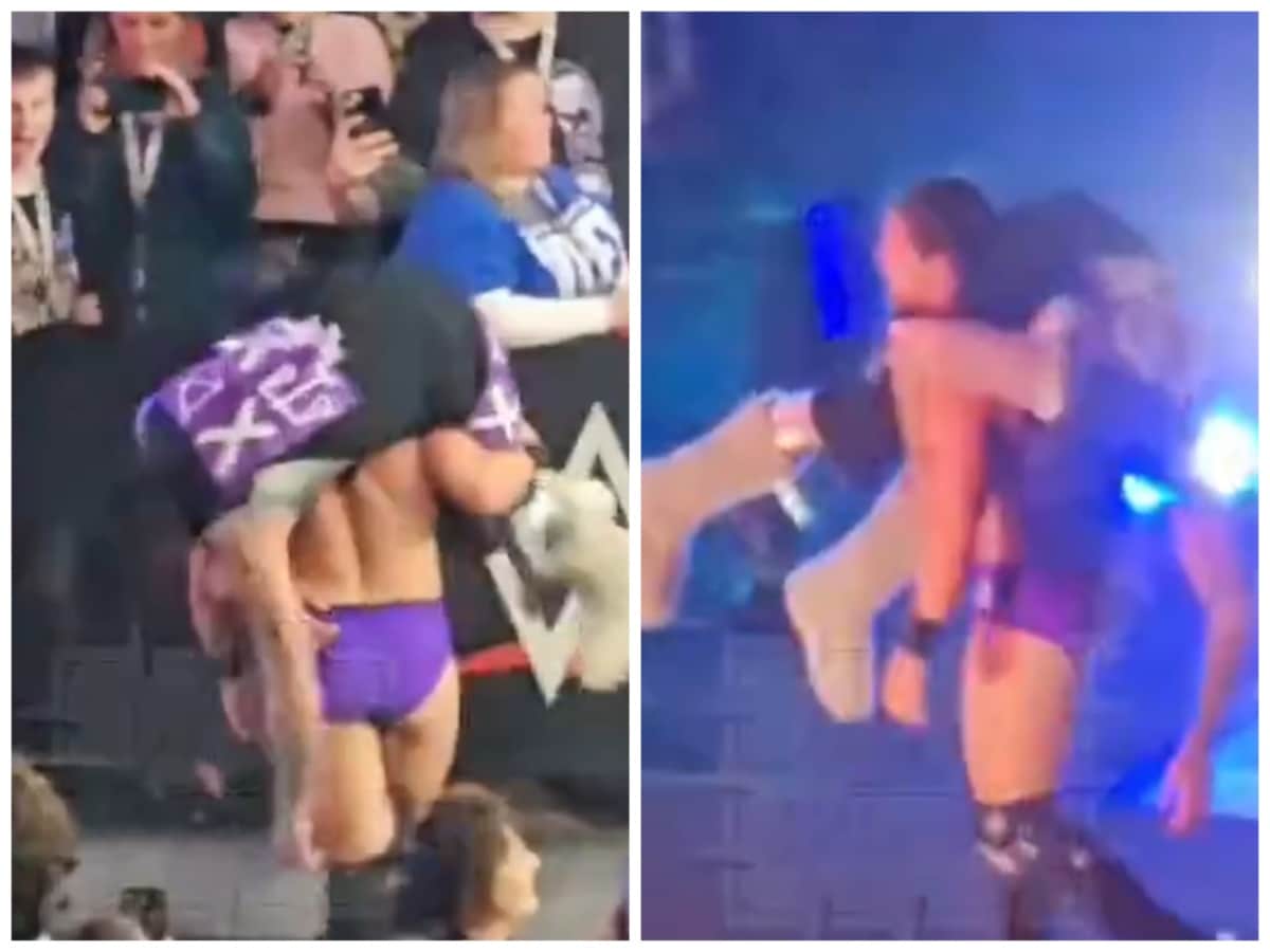 WATCH: Current champion had to be carried out of the arena by 33-year-old star at WWE Live Event