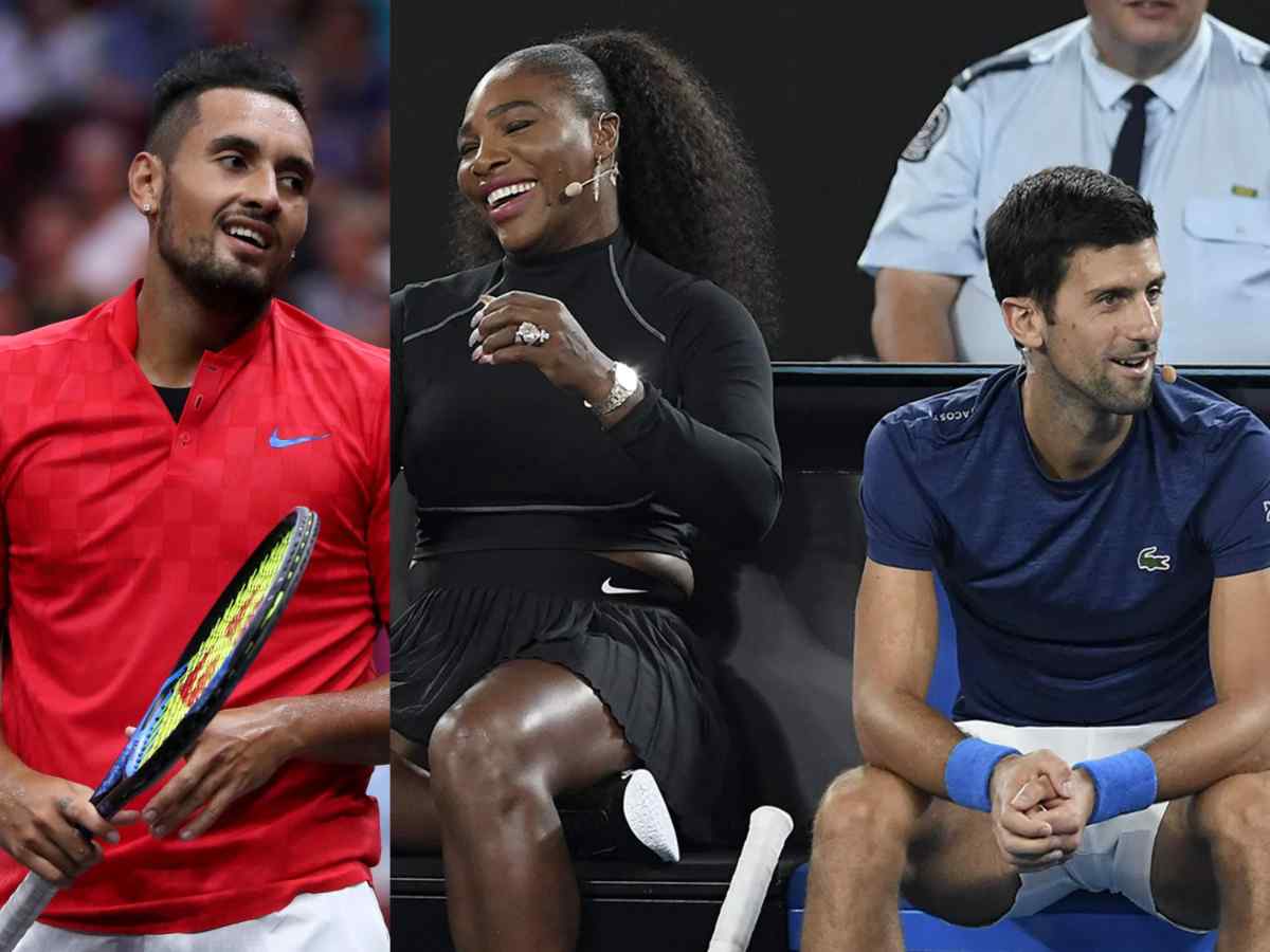 Nick Kyrgios uses Novak Djokovic and Serena Williams’ examples to comment on his racket-breaking outbursts on the court